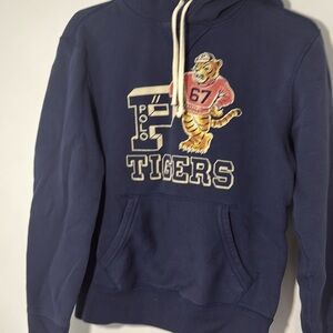 POLO RALPH LAUREN TIGERS PULLOVER HOODIE RARE BLUE MENS small